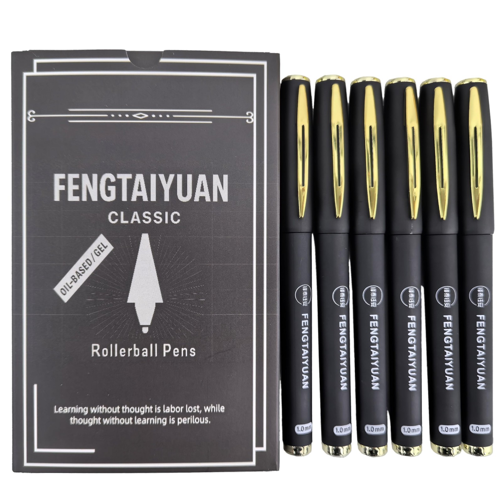 Fengtaiyuan Capped Gel Pens, 1.0mm Bold Point 1 Count (Pack of 6), 10P18x6