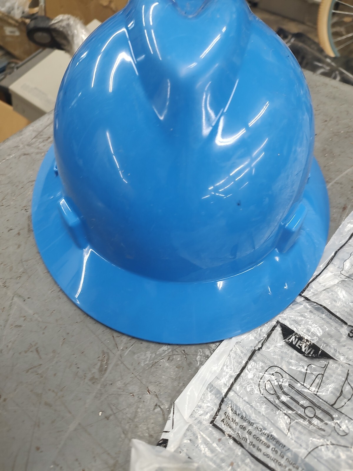 MSA Safety 475368 Full Brim Hard Hat, Type 1, Class E, Ratchet (4-Point), Blue