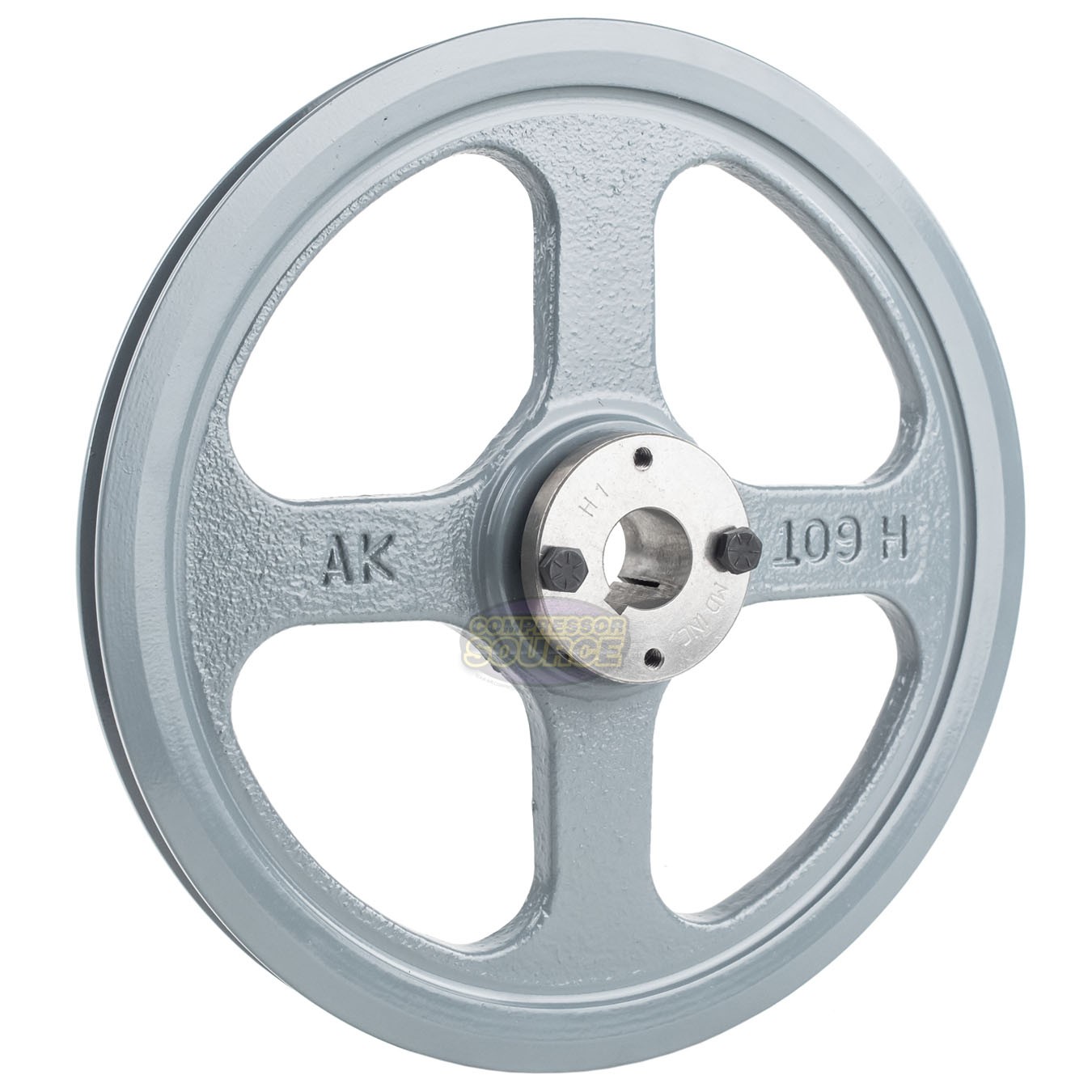 Cast Iron 10.75″ Single Groove Pulley Belt A Section 4L with 1″ Sheave Bushing