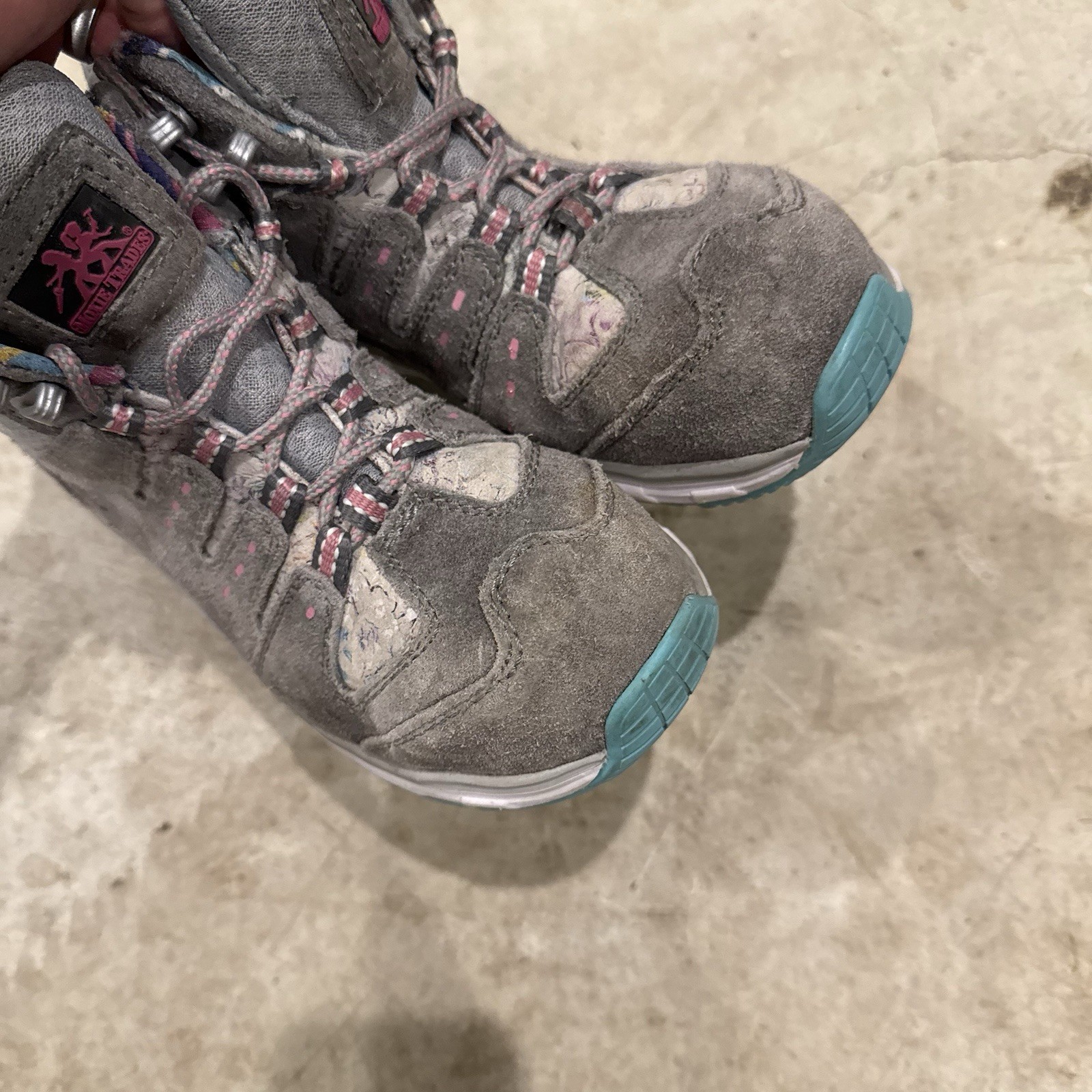 Moxie Trades Trisha MT21404 Women’s US 7 Boots Gray Suede Lace-Up Work Boots
