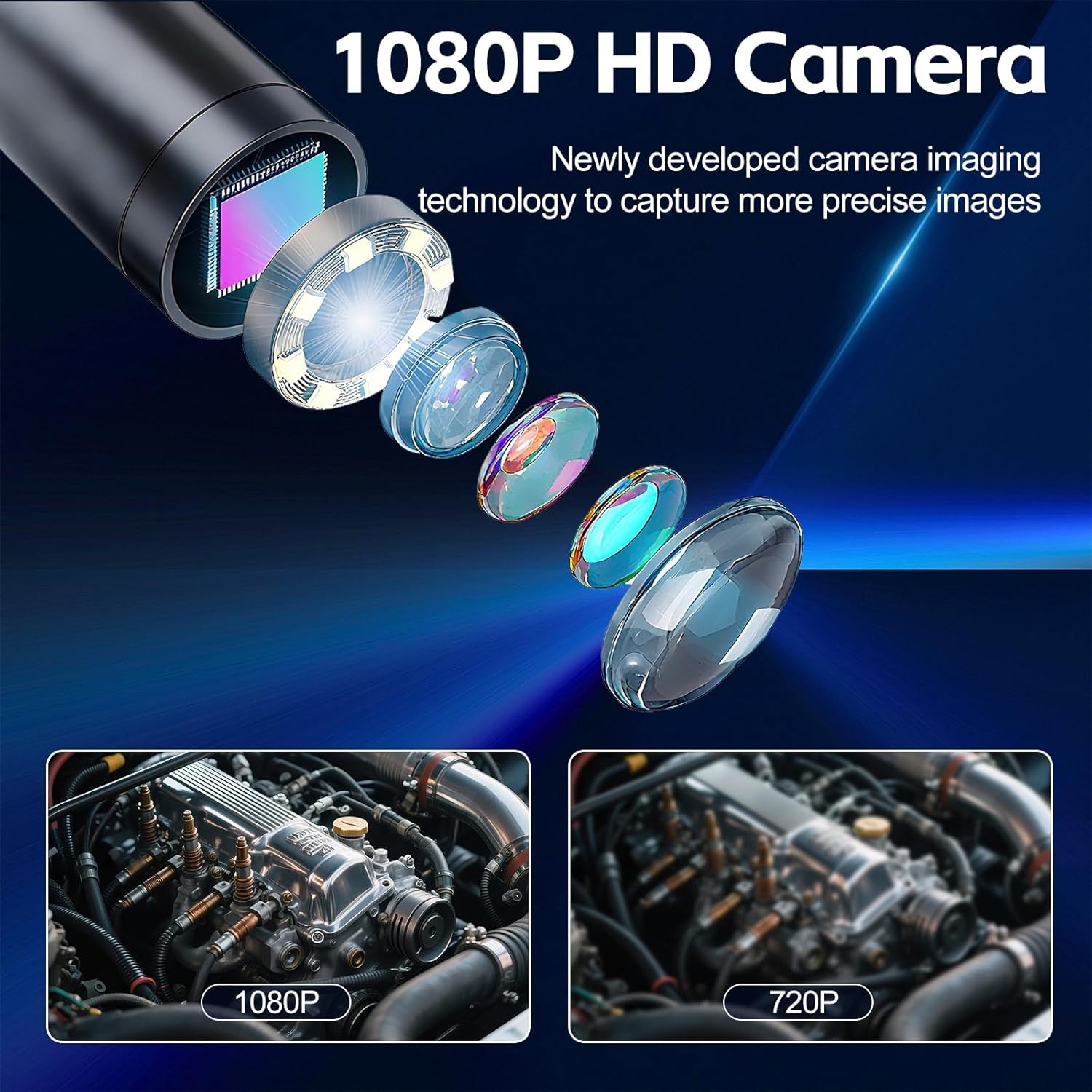 KERUI 8LED IP67 Borescope Camera 1M Flexible Cable 1080P HD 4.3 Inch Display
