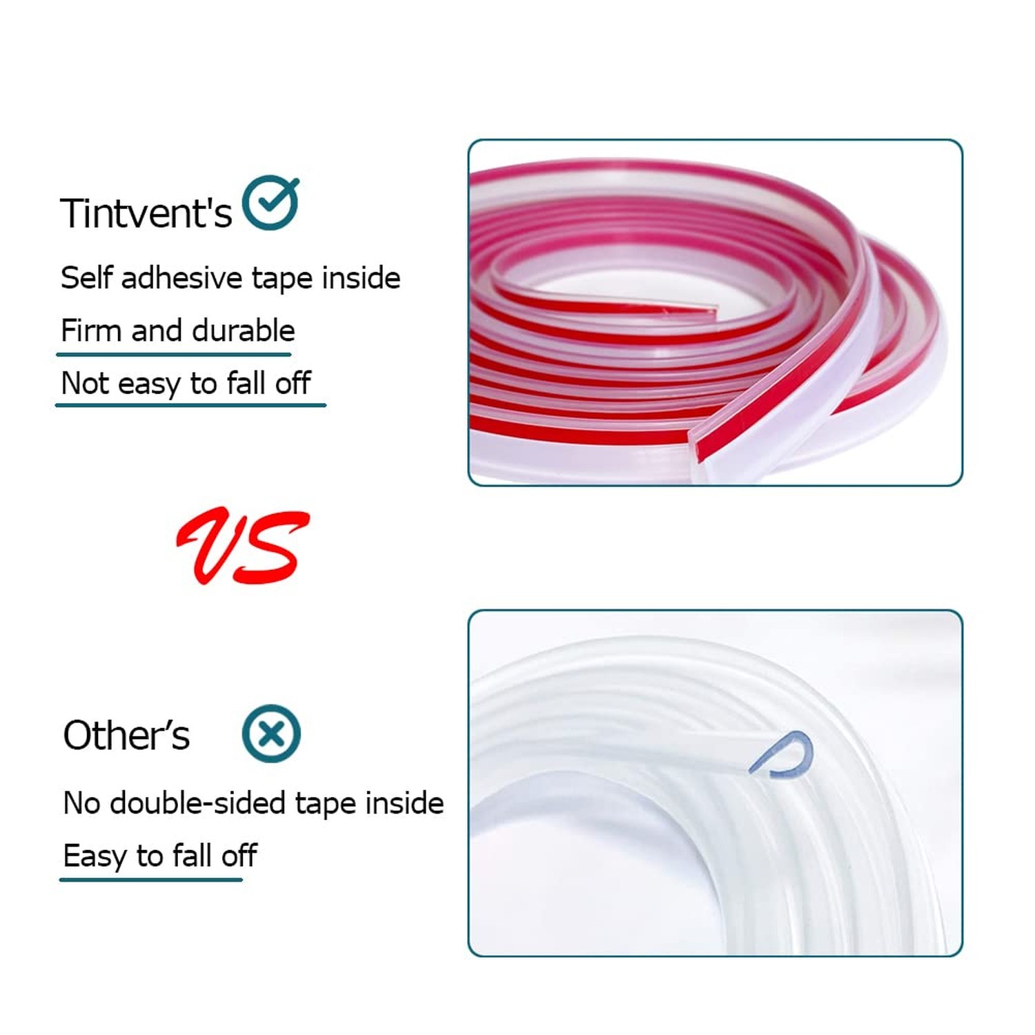 Clear Rubber Edge Trim, U Channel Rubber Seal Strip with Self-Adhesive Tape, …