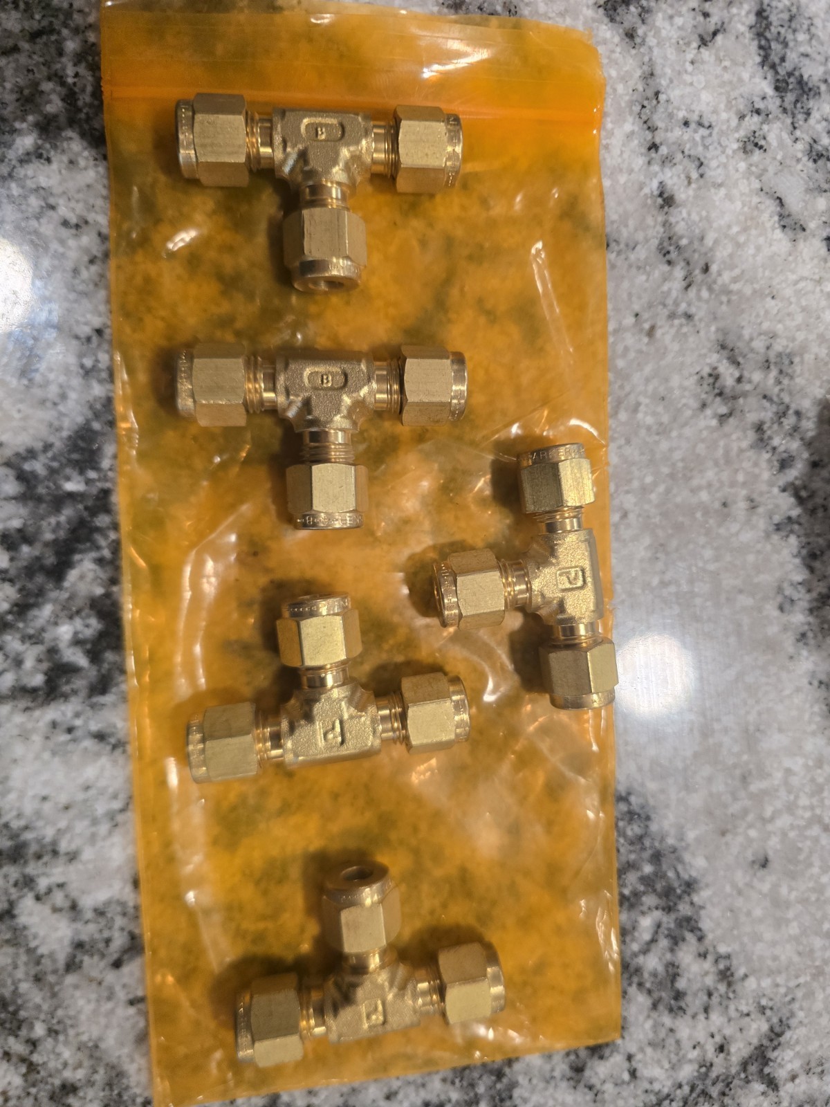 Parker 4-4-4 Jbz-B 1/4″ Cpi Brass Union Tee LOT Of 5