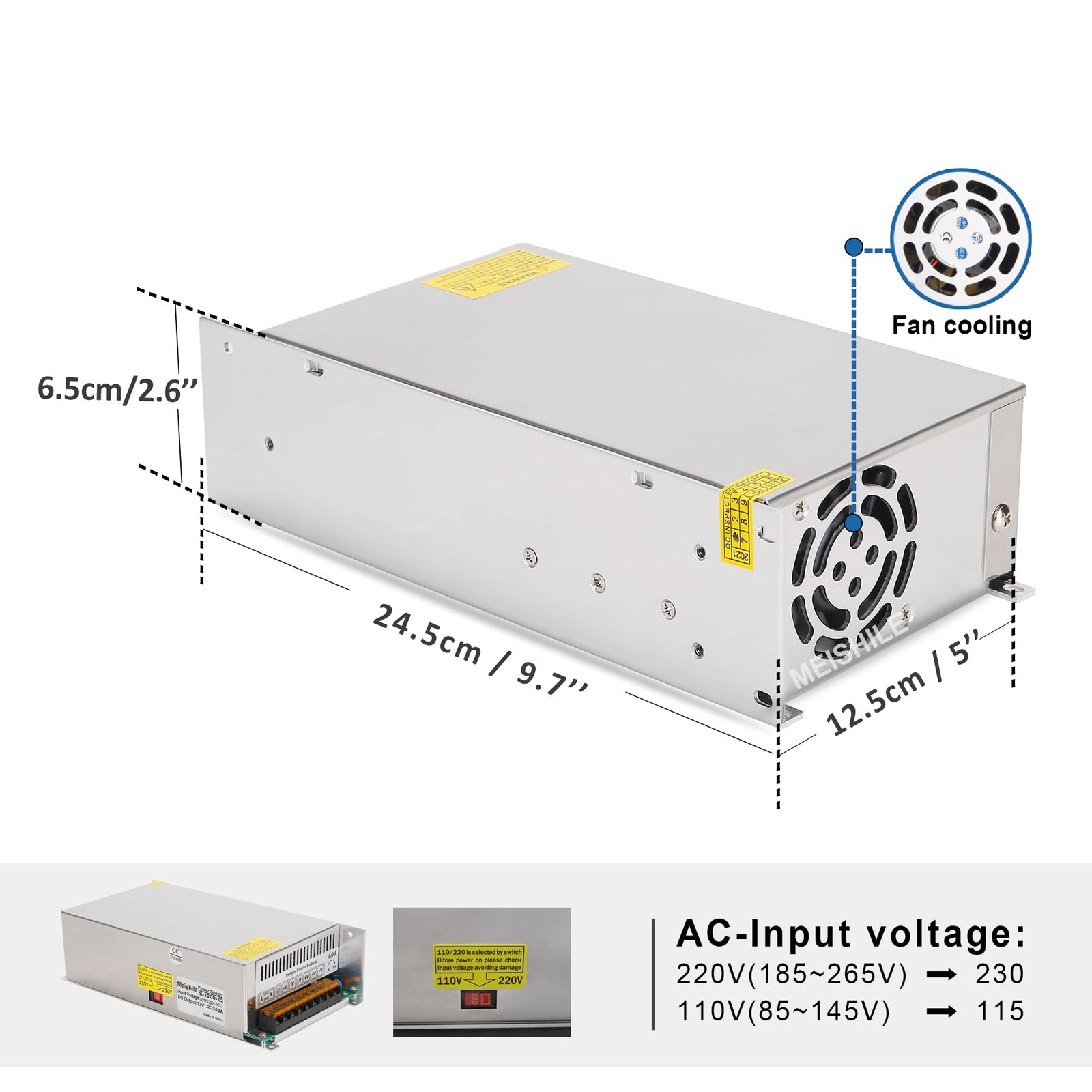 12V 100A 1200W DC Switching Power supply Adapter PSU AC-DC 12Volt Industrial