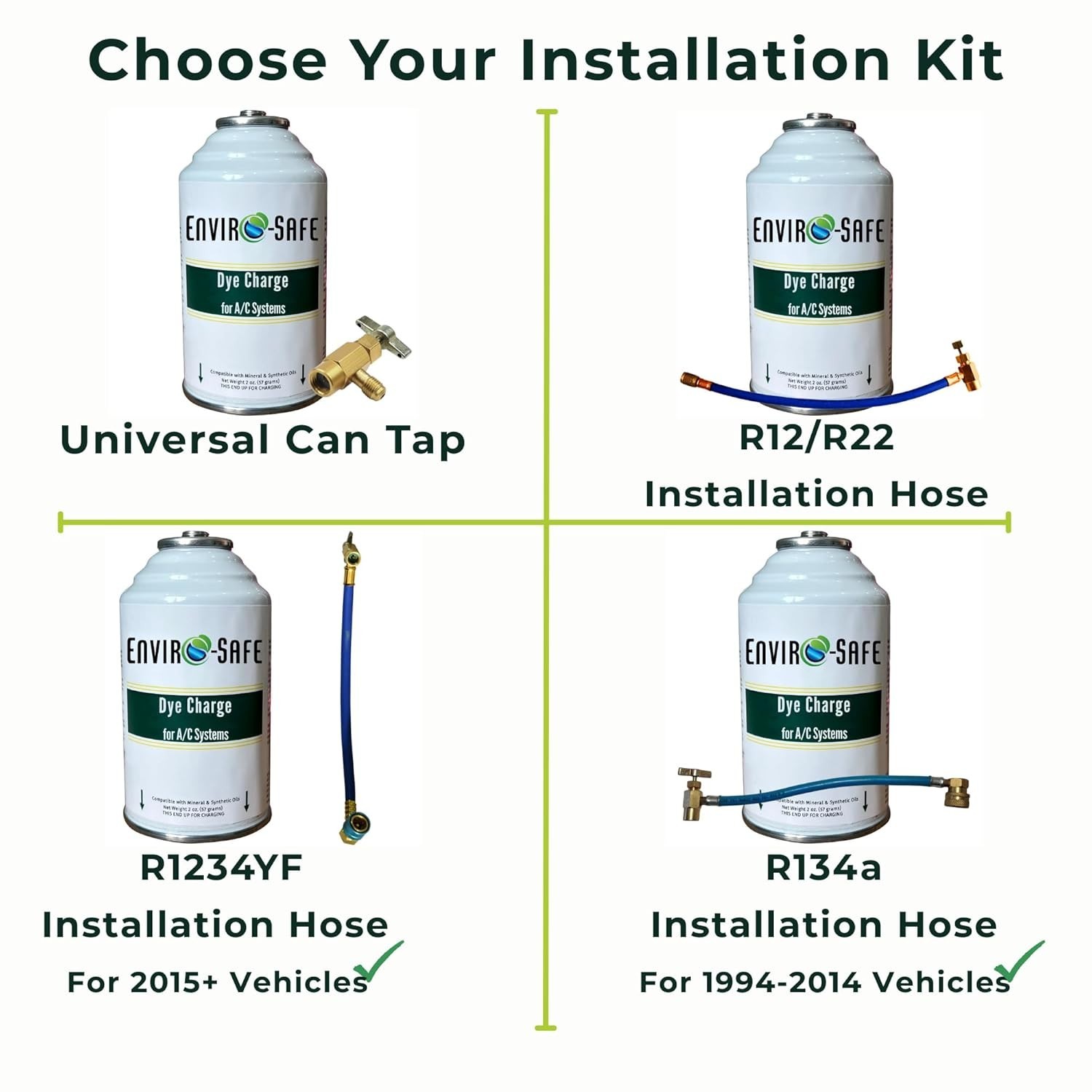 ENVIRO-SAFE UV Dye Charge – Leak Detector for R1234YF, R134a, R12, R22, R600a