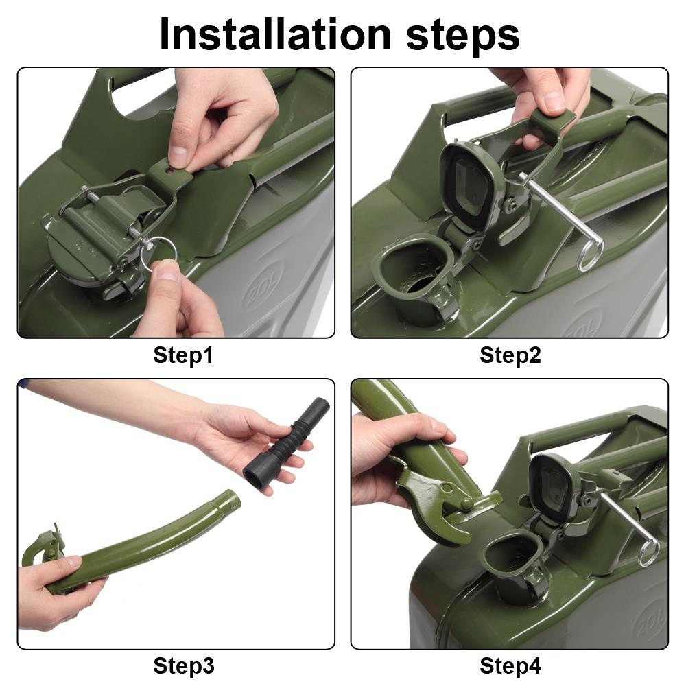 3 x Army Green Fuel Can 5Gal 20L Gas Gasoline Fuel Army Backup Metal Steel Tank
