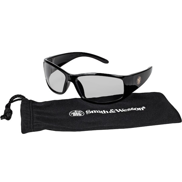 Smith & Wesson 21306 Elite, Safety Glasses, Uncoated, Light Gray Lens, Black