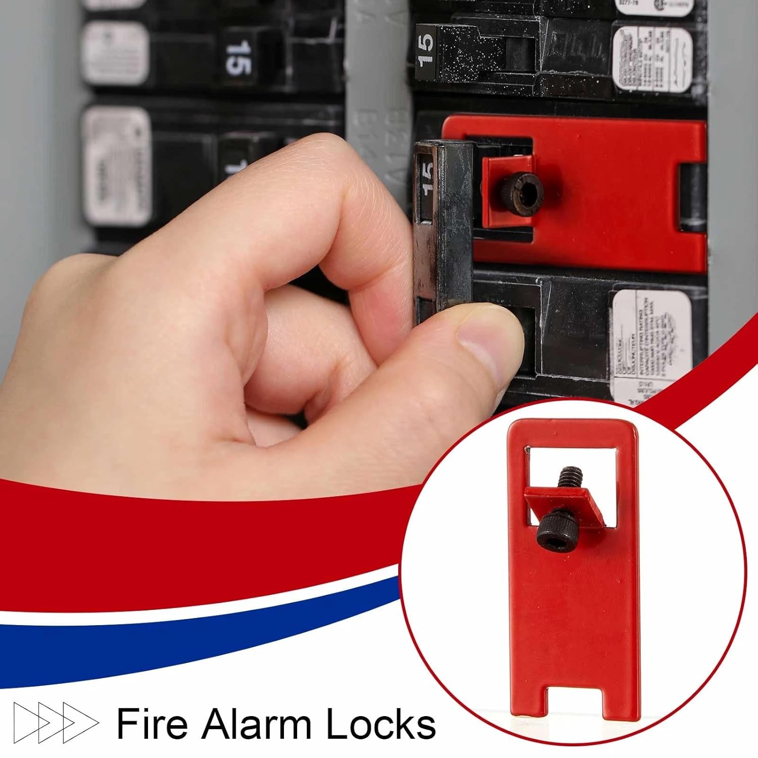 40 Sets Fire Alarm Locks Circuit Breaker Lockout Kit with Label Stickers FA Emer