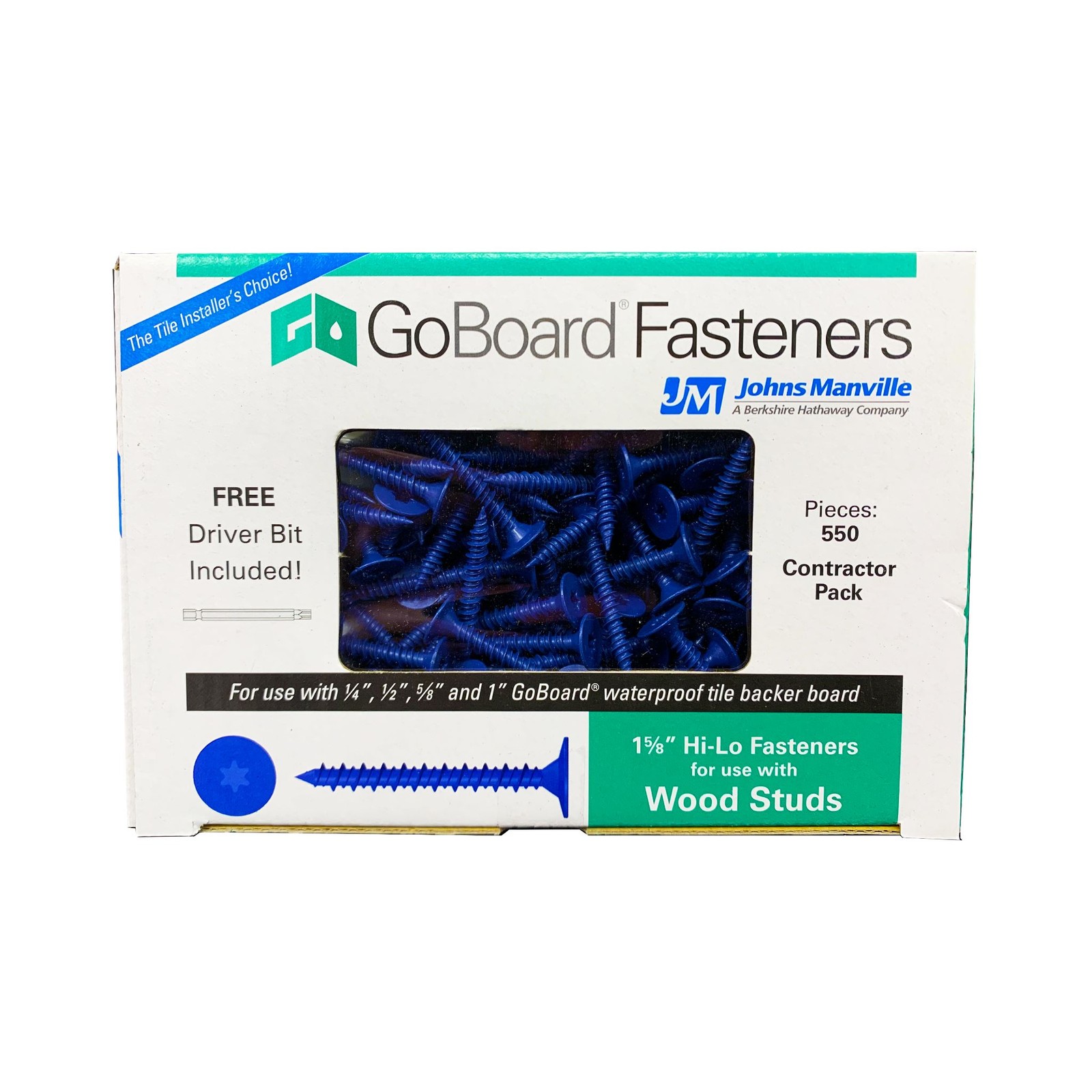 GoBoard 1-5/8″ Hi-Lo Fasteners for Wood Studs, 550 Contractor Pack