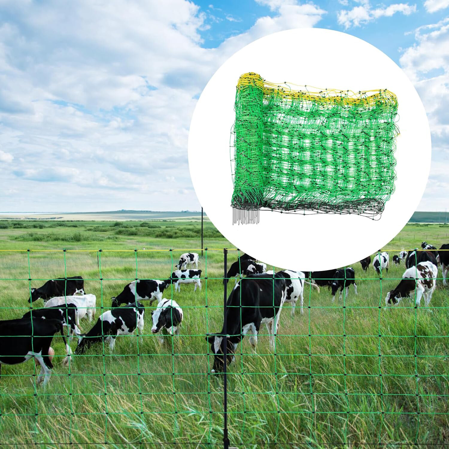 Durable Electric Fence Netting 42.5″H x 164’L Livestock Fencing for Hogs Goats
