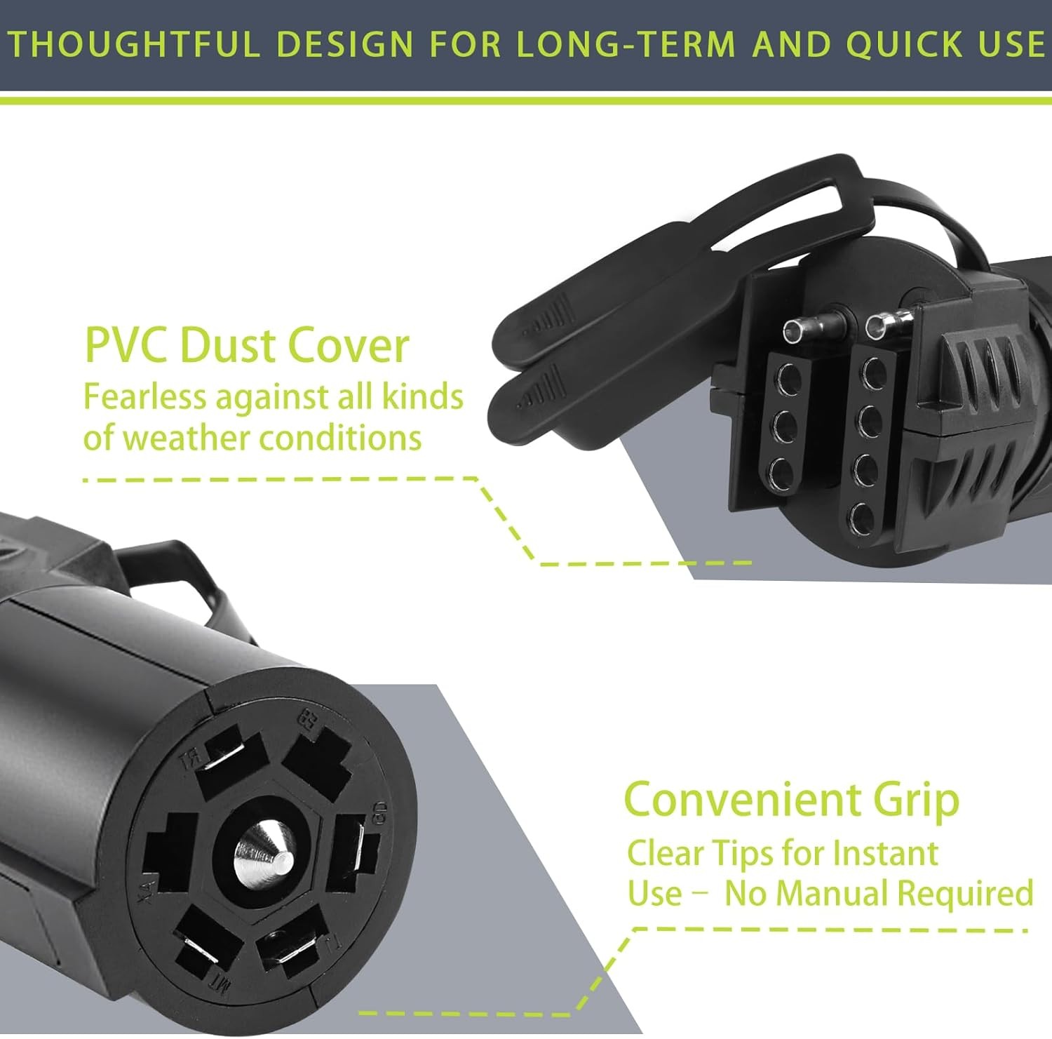7 to 4 & 5 Pin Trailer Light Adapter，Convenient 2-in-1 Design Trailer Plug Ada
