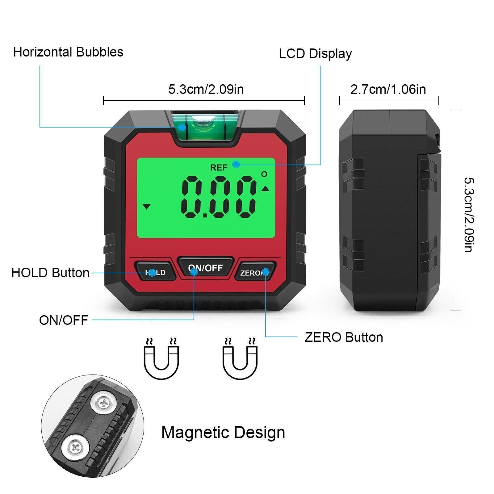 Magnetic Digital Level Box LCD Angle Finder Protractor Inclinometer Bevel Gaug8k