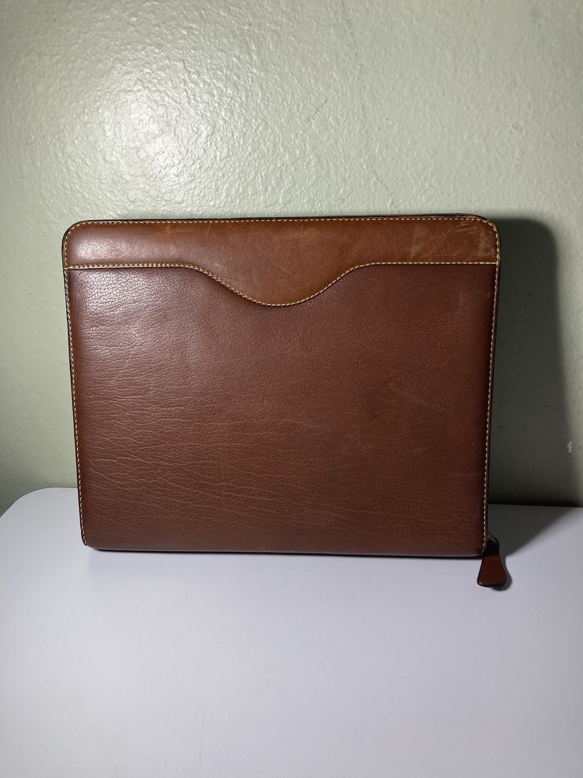 Vtg Franklin Quest Classic Zip Planner 7 R Binder Genuine 1/2 Deer Skin Leather
