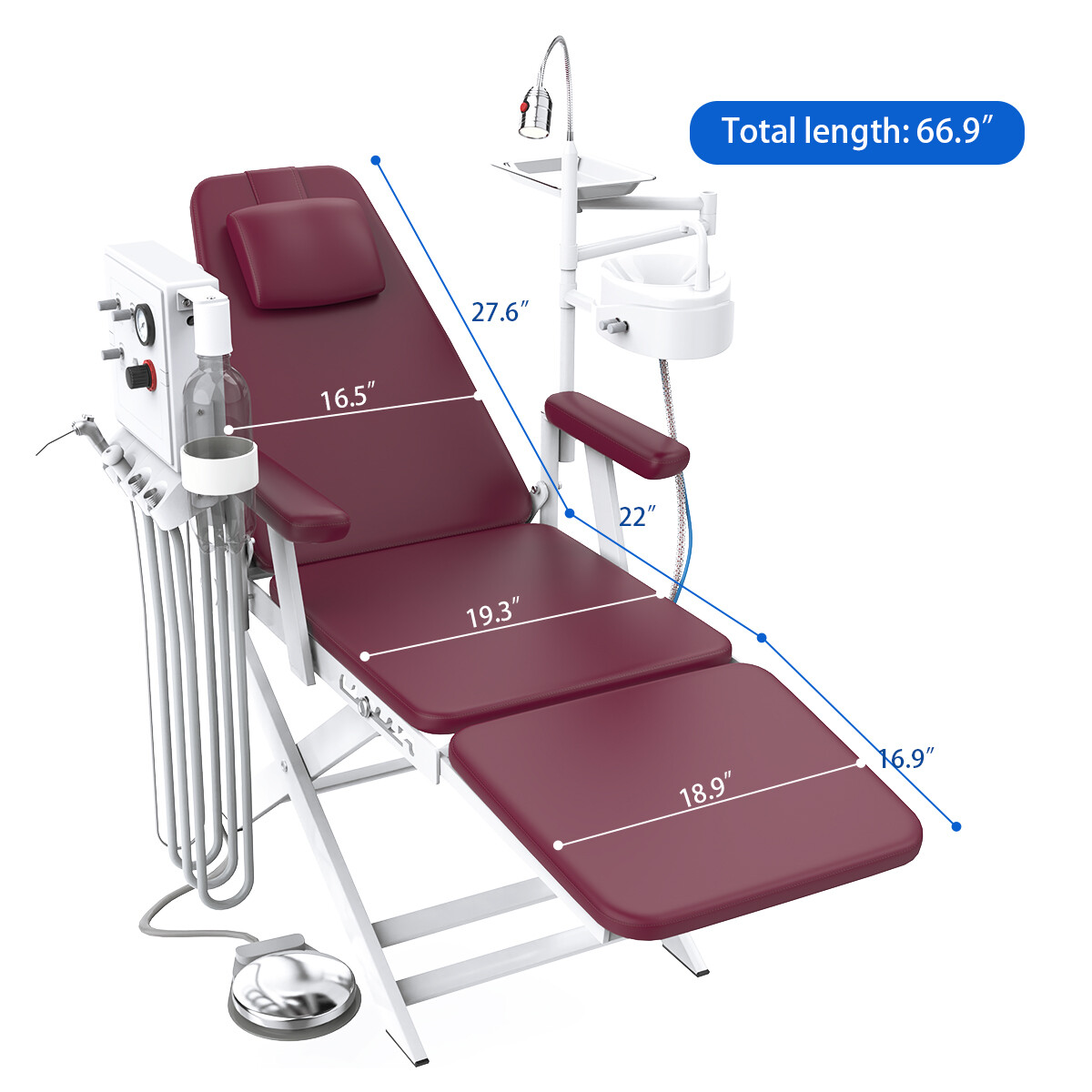 Unidad De Entrega Dental portatil compresor de aire succión 4 hoyos /silla