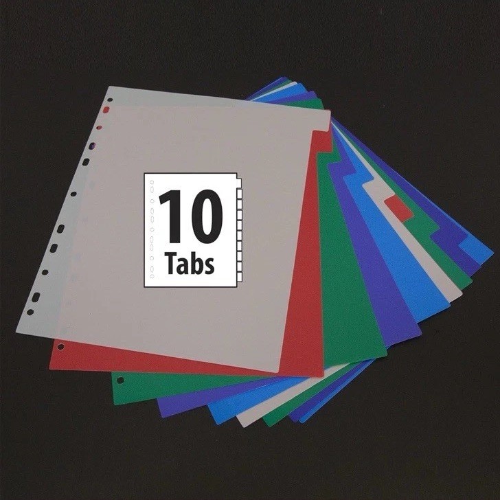 Bazic Products Binder Dividers, 10 Color Tabs, 8.5 x 11 in. (4 PACK)