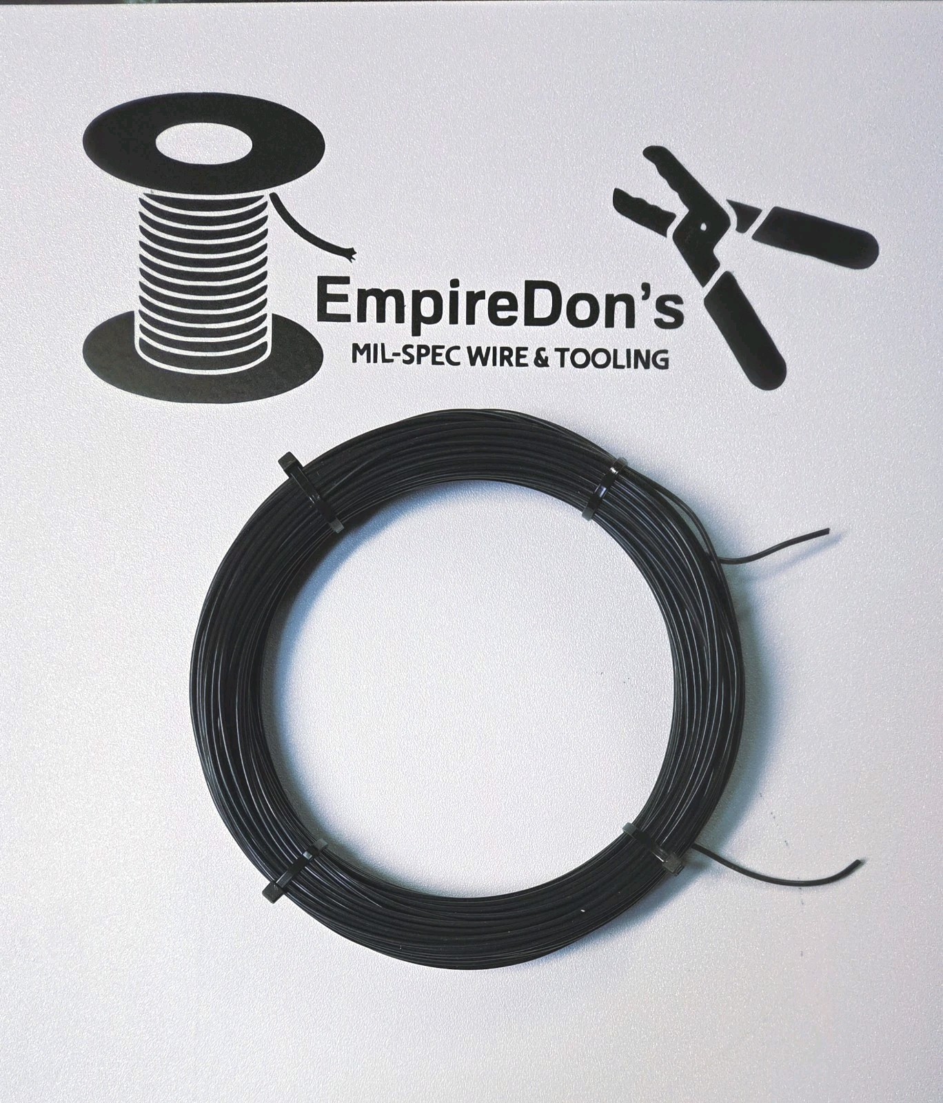 20 AWG, Mil-Spec Hook Up Wire (PTFE) Black Stranded Silver Plated, 100 ft
