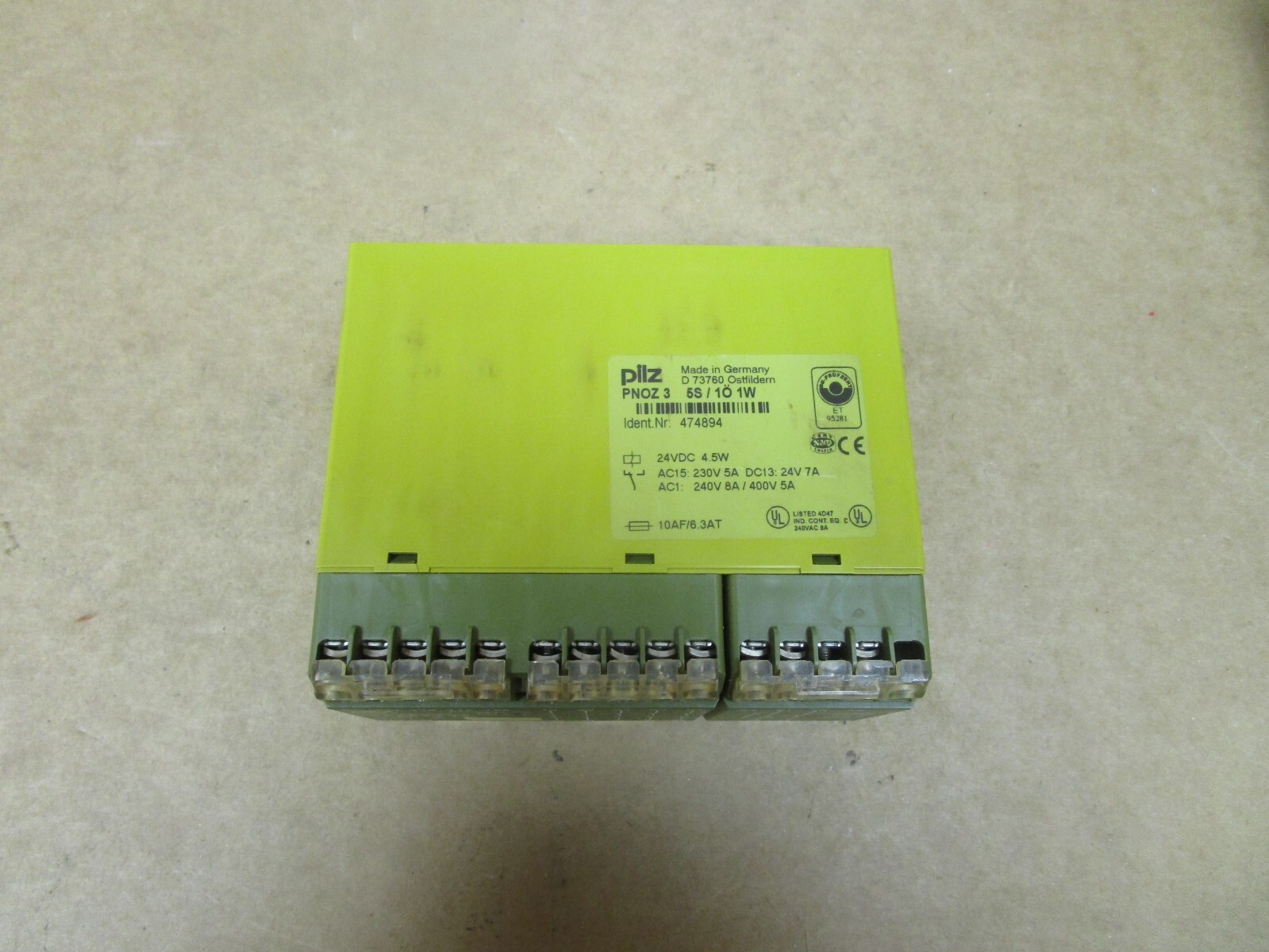 PILZ PN0Z 3 SAFETY RELAY PNOZ 3 5S/1O 24Vdc 4.5W 474894