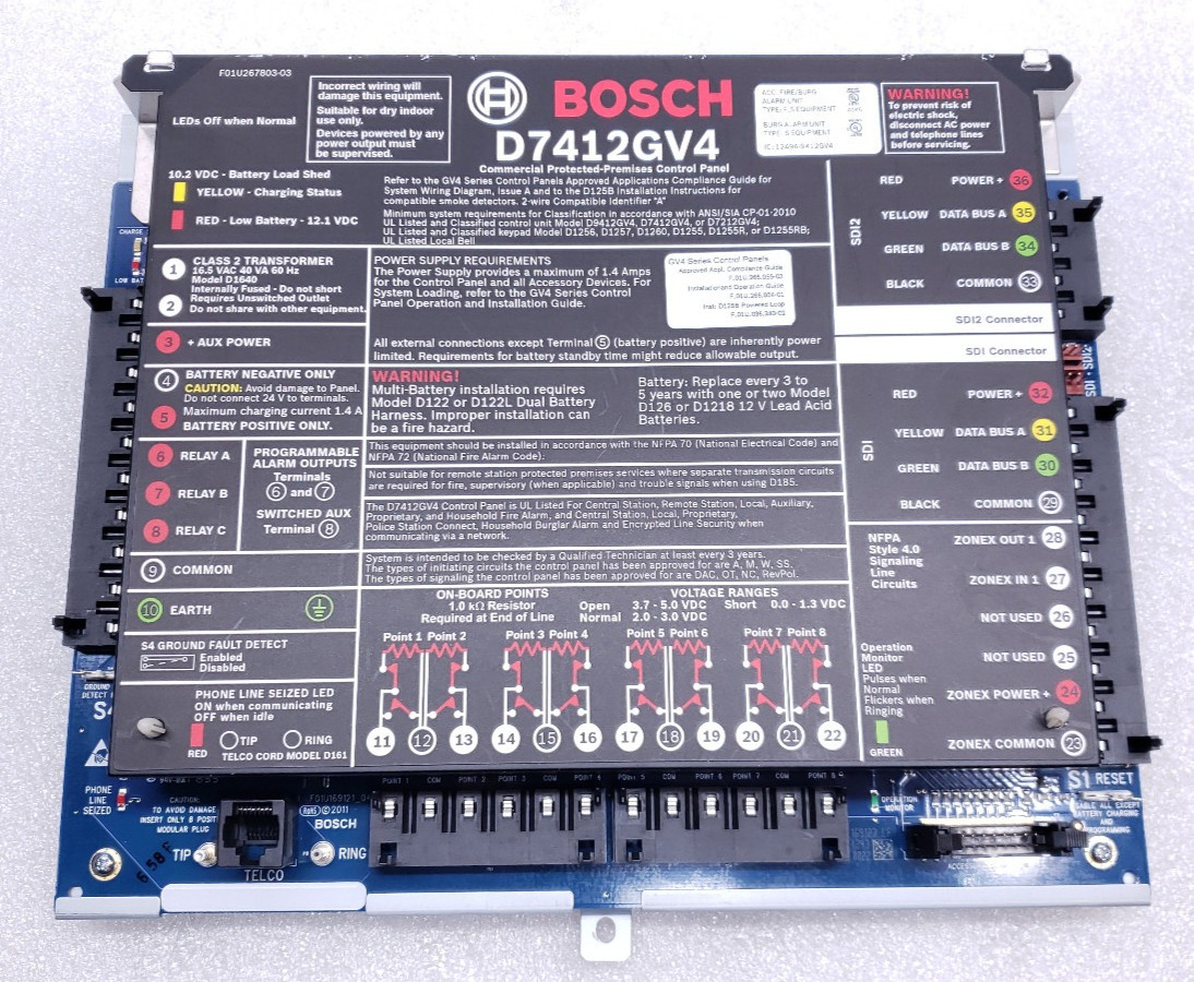 BOSCH D7412GV4 ALARM CONTROL COMMUNICATOR [UNTESTED] #99