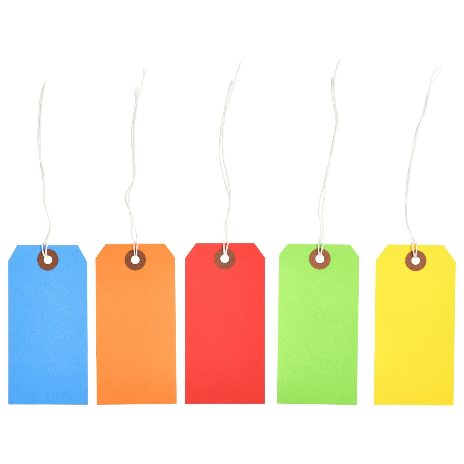 1000 of 4 3/4″ x 2 3/8″ Size 5 Colored Inventory Shipping Hang Tags with String