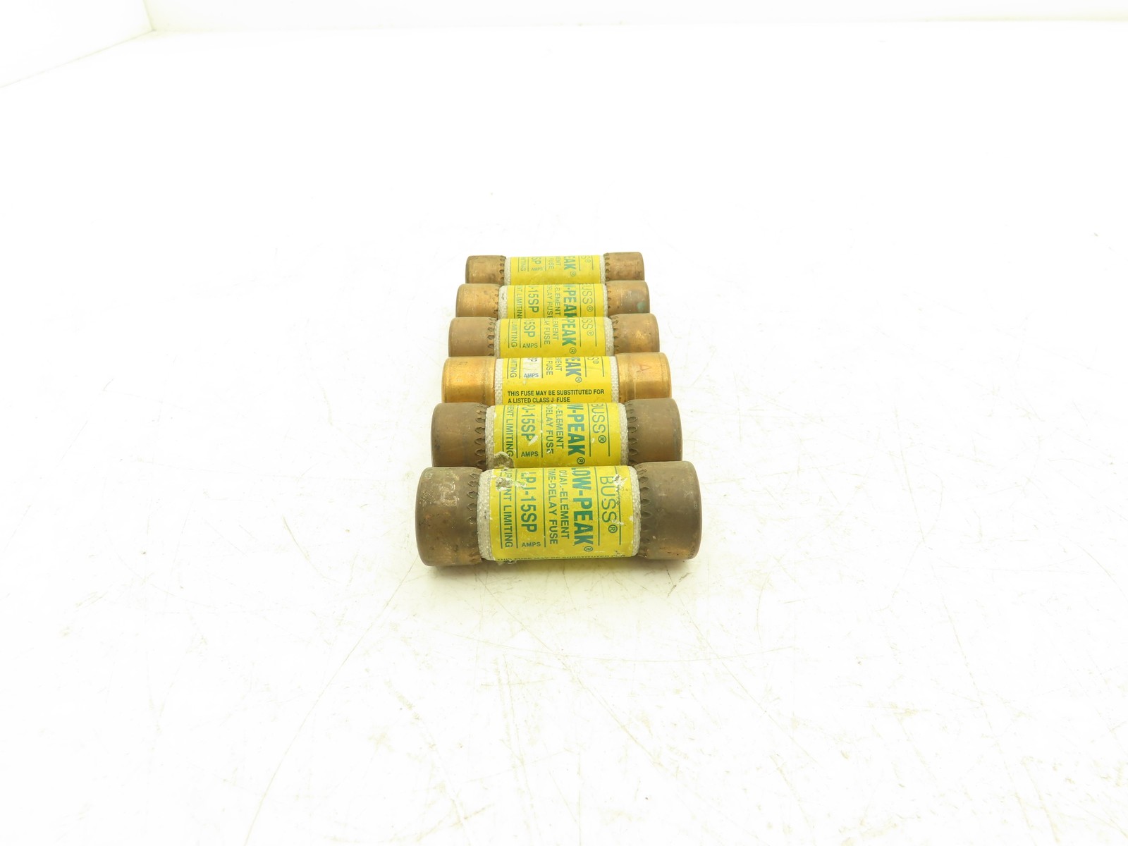 Bussman LPJ-15SP Low-Peak Dual Element Time Delay Fuse 15A 600Vac Lot of 6