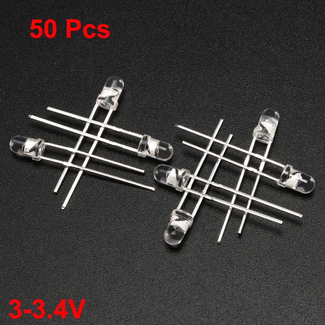 50pcs 3mm Colorful Slow Flashing LED Diode Electronics Emitting Light 3-3.4V