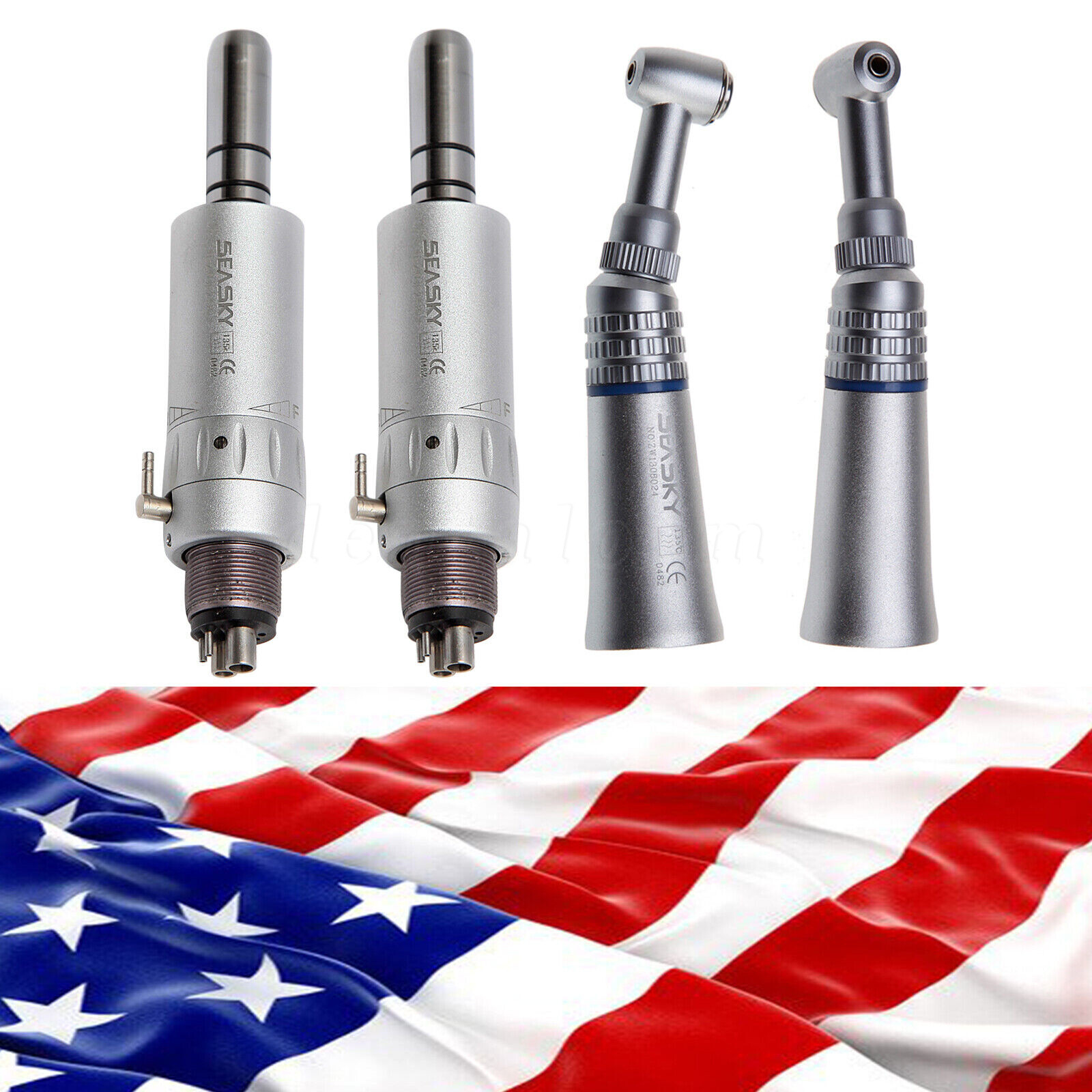 NSK Style Dental Slow Speed Handpiece Push Button Contra Angle Air Motor E-type
