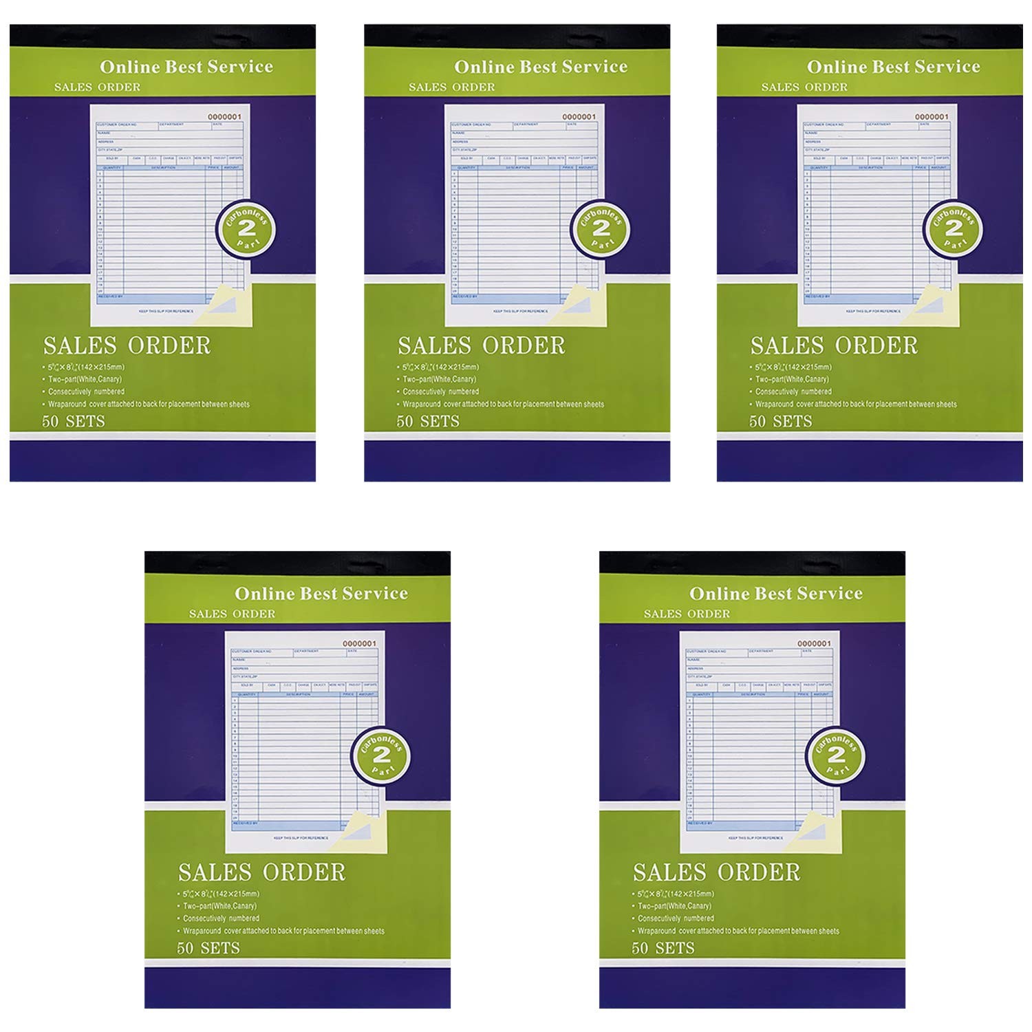 Online Best Service 5 Pack Large Sales Order Book Receipt Invoice Vertical