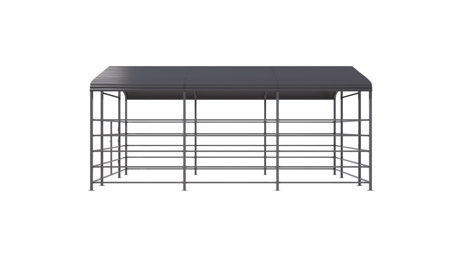 13x20ft Galvanized Metal Livestock Shelter Heavy-Duty Cattle Barn Animal Shade