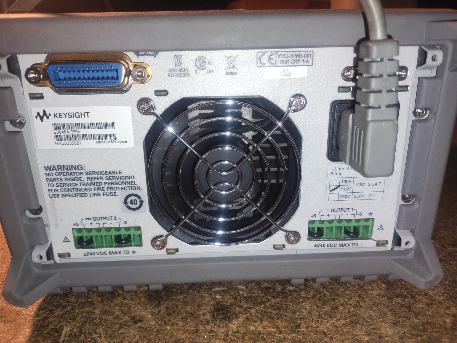Keysight Agilent E3646A Dual DC Power Supply. 0.8v, 3A/0.20v,1.5A.
