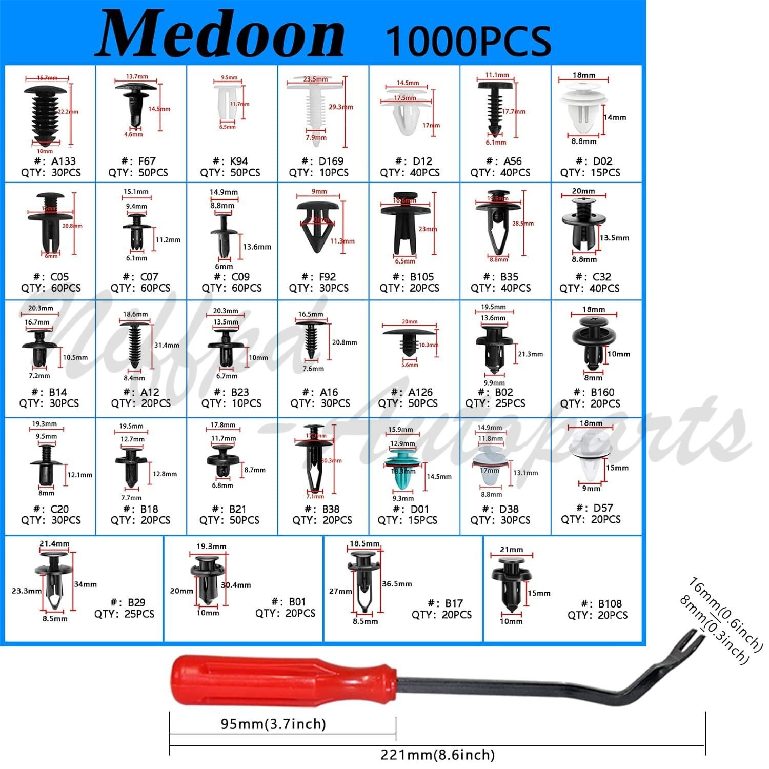 1101/1115/1295PCS Bumper Retainer Clips Car Rivets Fasteners Push Retainer Kit