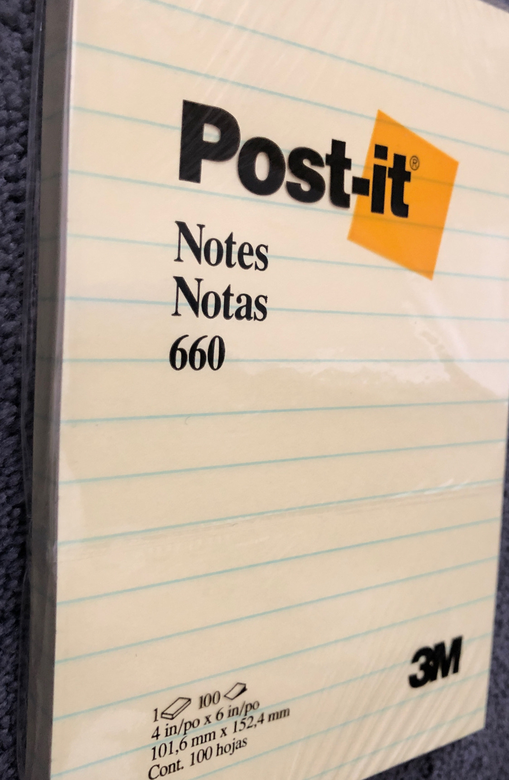 Post-it 660 Lined Post-it Notes, 4X6”Canary Yellow, 1 Pad 100 Sheets