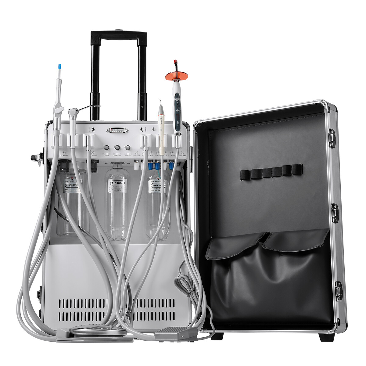Portable Dental Delivery Unit Air Compressor Strong Suction/Handpiece Kit 4 Hole