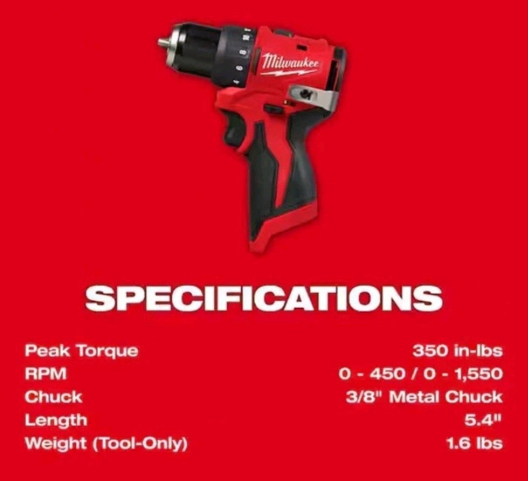 Milwaukee M12 3494-22 Subcompact 2-Tool Combo Kit Impact Driver & Drill/Driver
