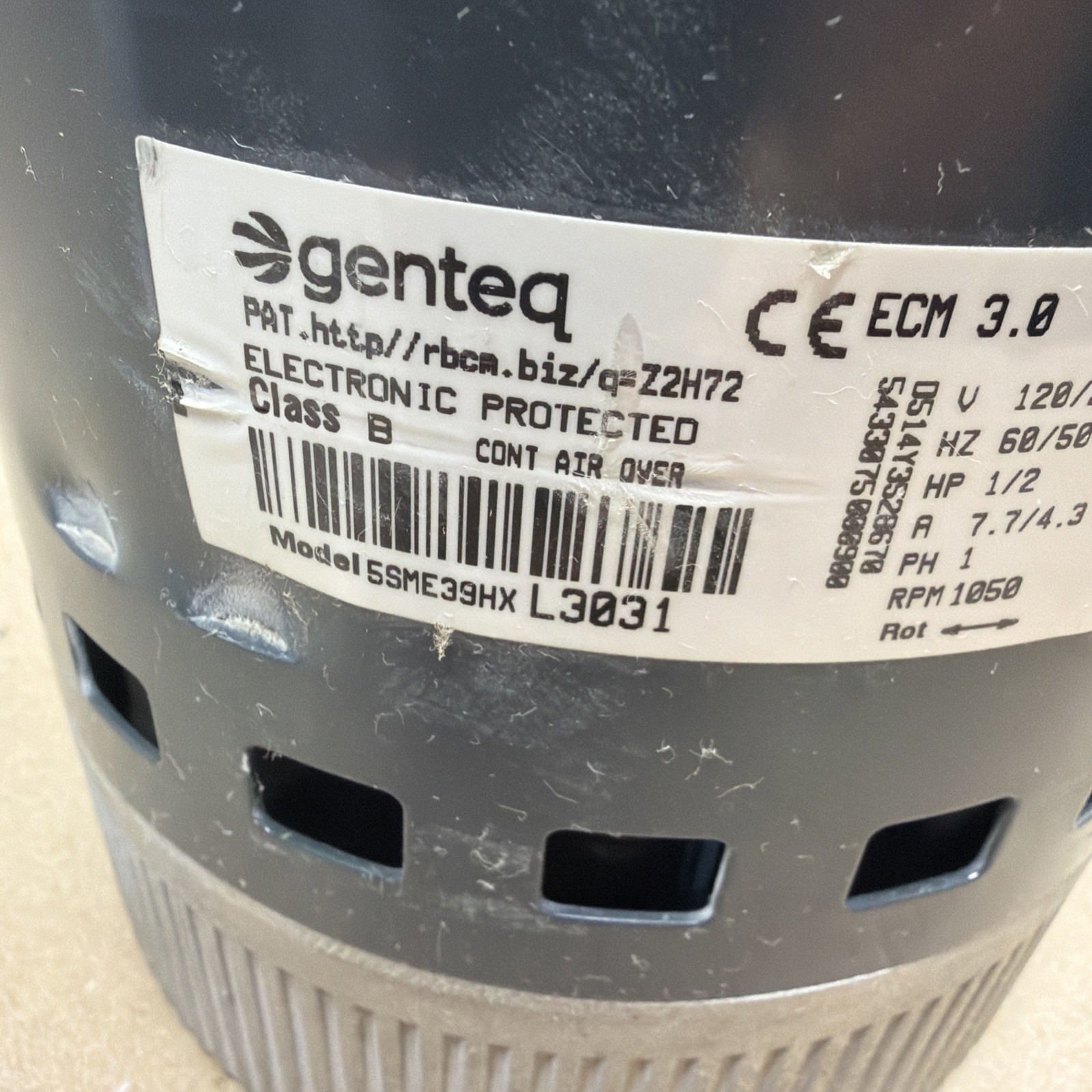 🔥 Genteq 5SME39HXL3031 ECM 3.0 Blower Motor 1/2HP 120/240V 101564-01 GC08