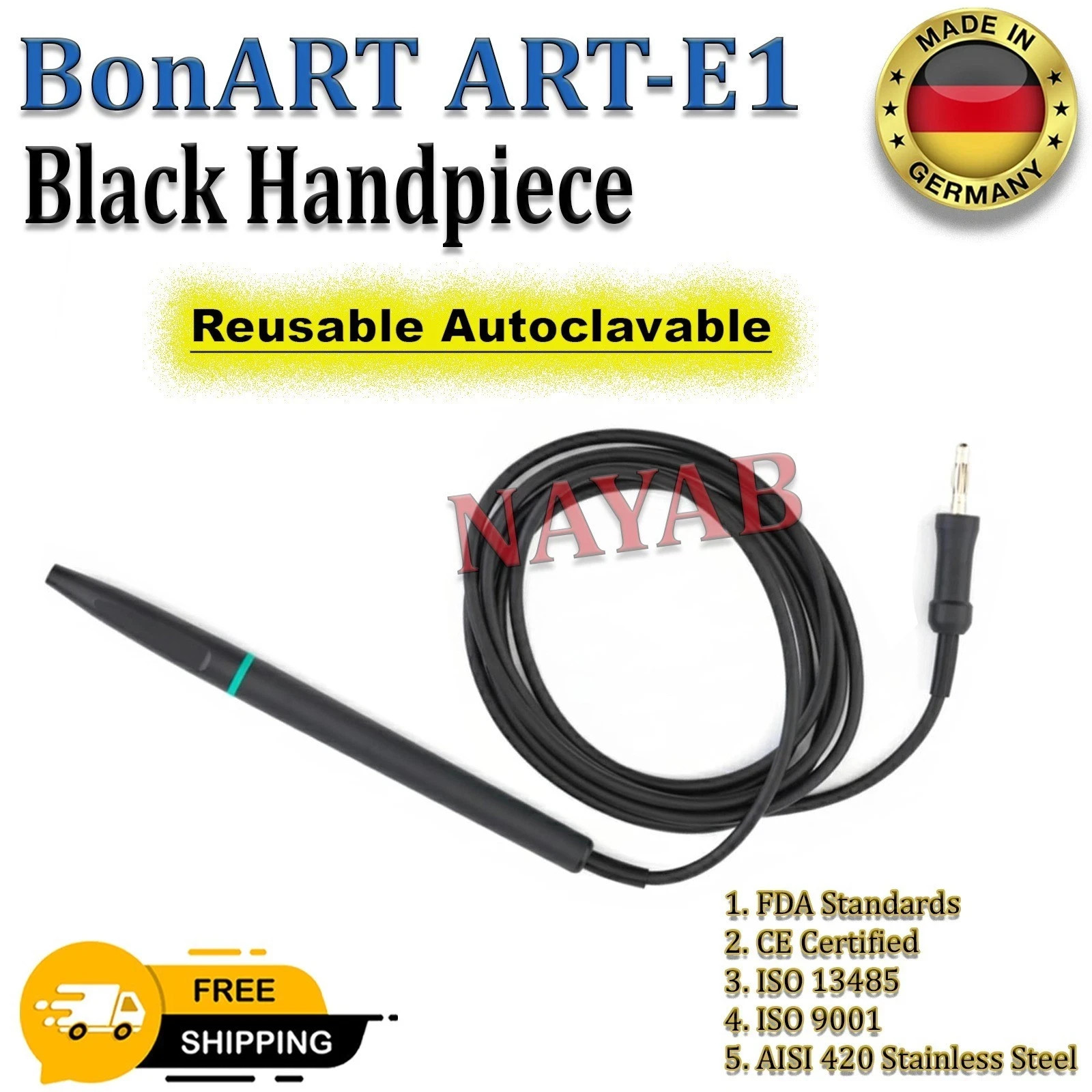 Bonart Dental E1 Electrosurgery Unit Handpiece Black Color With Cable New Style