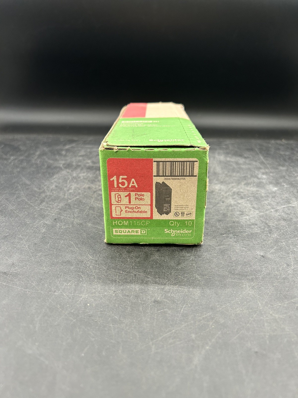 (10) Square D – HOM115CP Homeline 15 Amp Single-Pole Circuit Breaker (READ!!!)