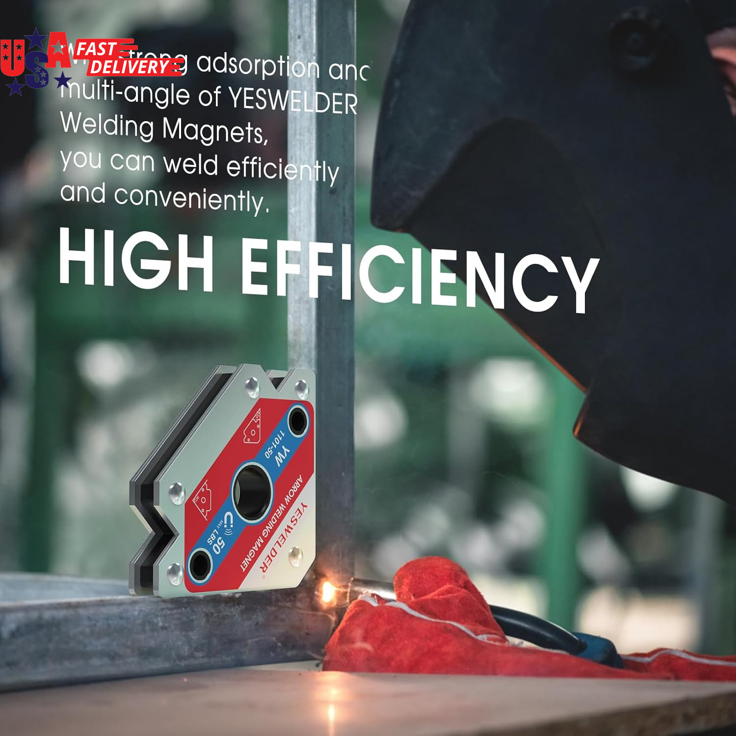 50 LB Welding Magnet-4 Pieces of Magnetic Welding Holder 50 LBS Holding Power We