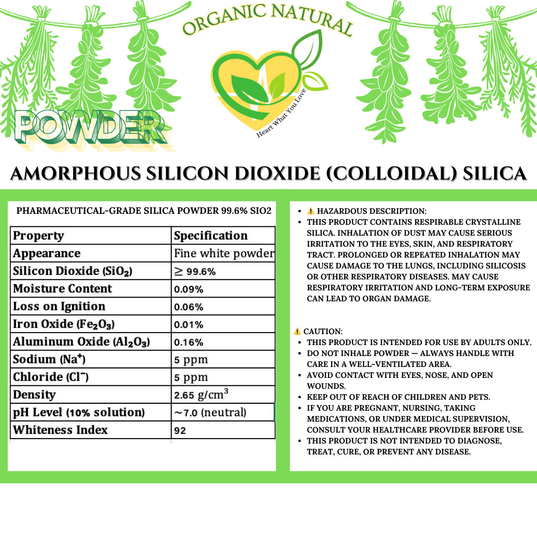 Silicon Dioxide Powder 99.6% Pure Amorphous Silica [SiO2] | 1–5 lbs Food/Pharma