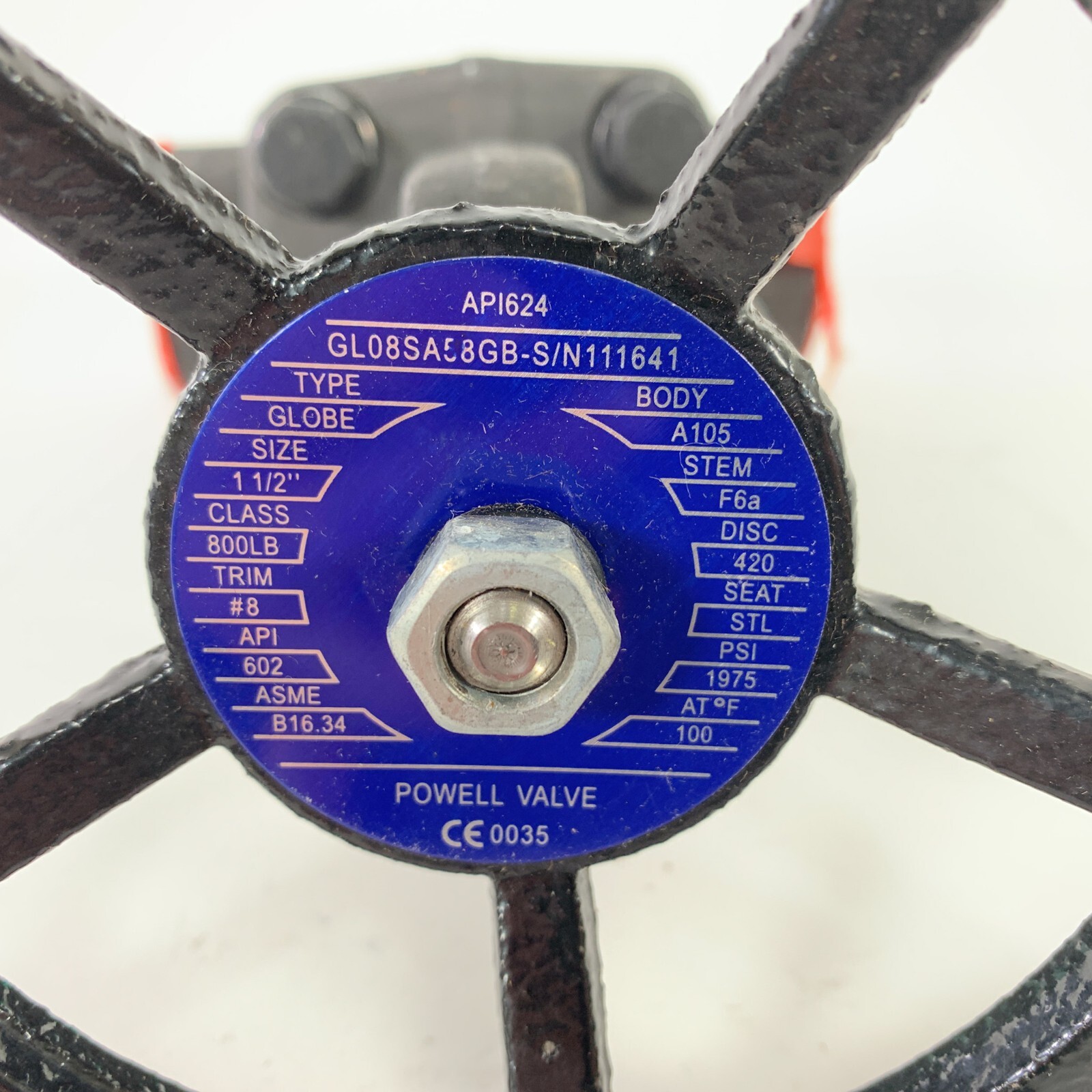 Powell Valve GL08SA58GB Globe Valve 1-1/2″ Cl 800 LB A105 Body