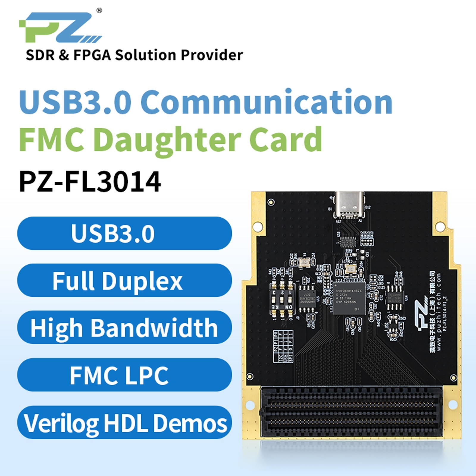 Puzhi FMC Card USB3.0 CYUSB3014 PZ-FL3014 FMC-LPC,Full Duplex, HighBandwidth NEW