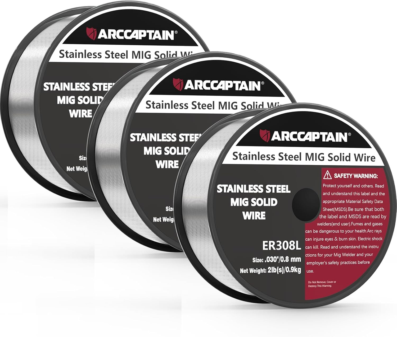 ARCCAPTAIN Stainless Steel MIG Solid Wire ER308L 030-Diameter 2-Pound 0.030″