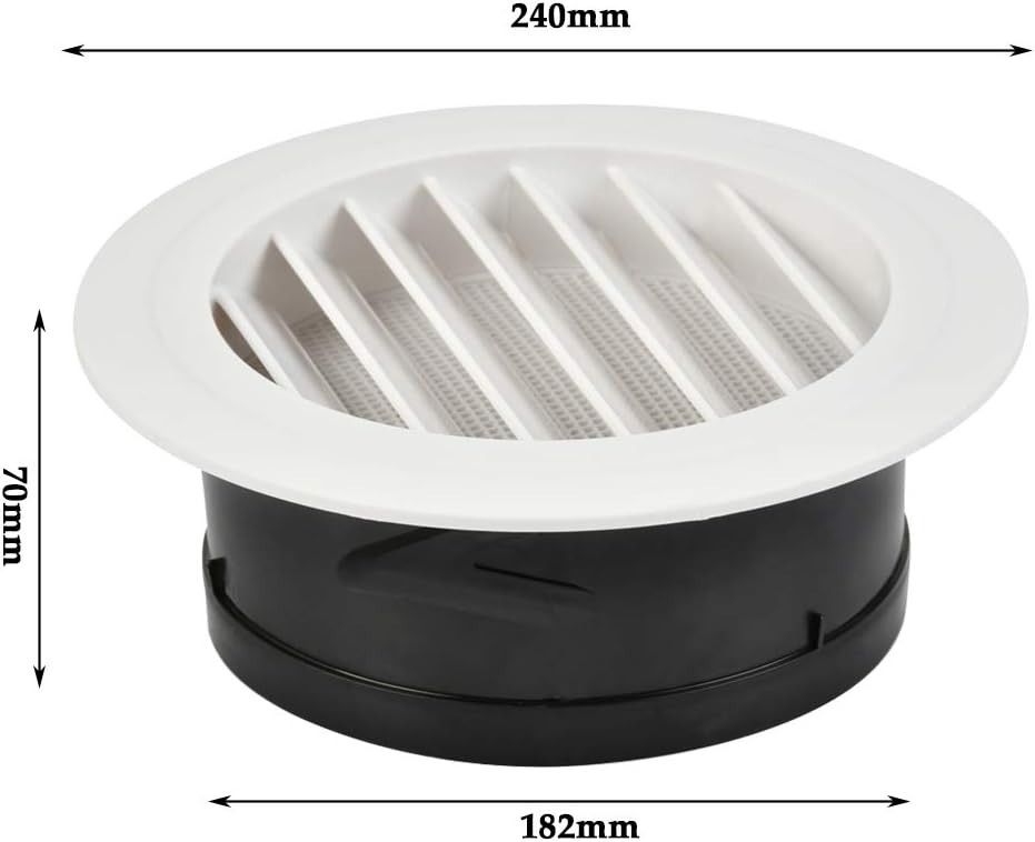 8 Inch Soffit Vent Round Vent Cover with Screen for Exhaust Fan Inline Duct Fan