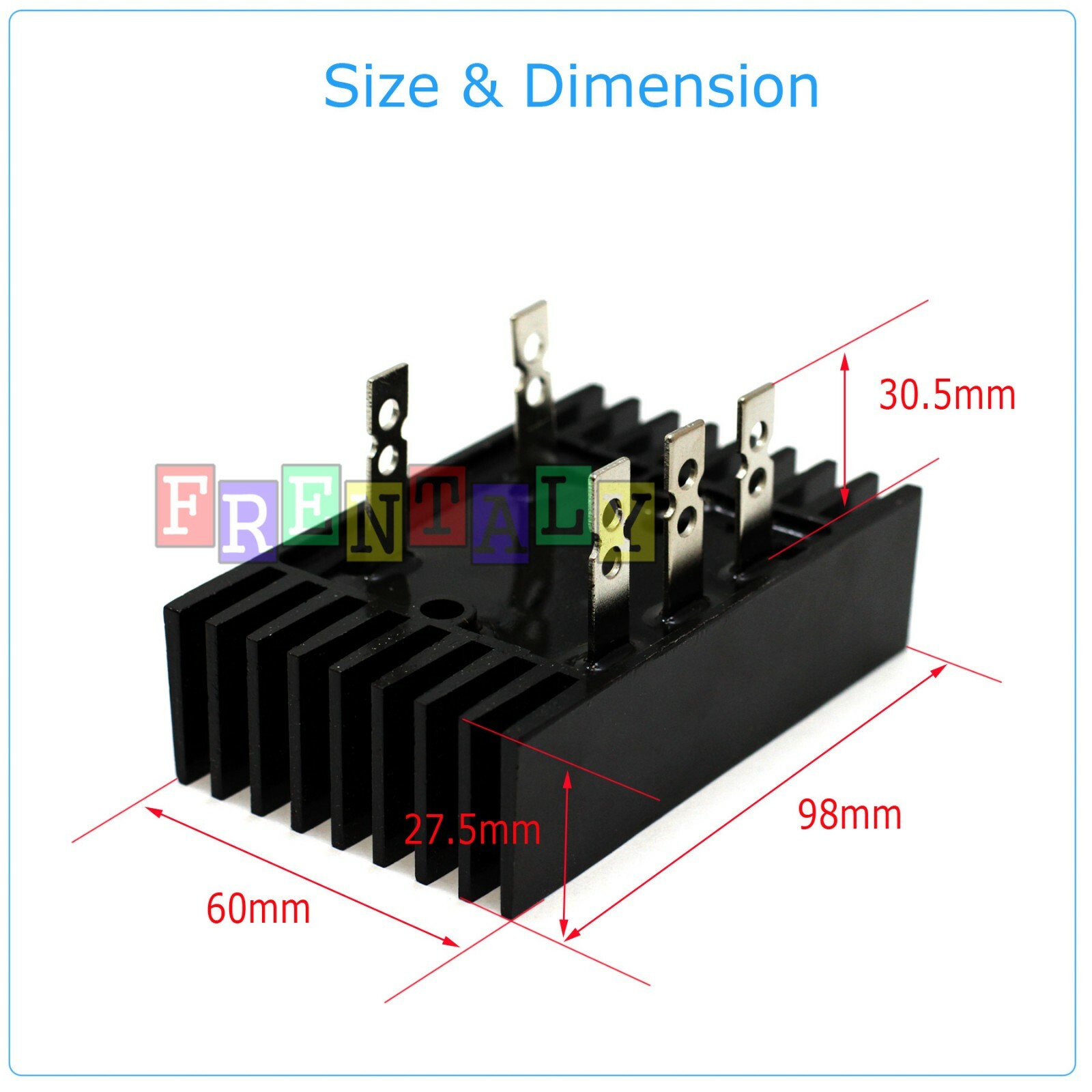 Amico SQL 100A Amp 1000V 3 Phase Diode Metal Case Bridge Rectifier TS
