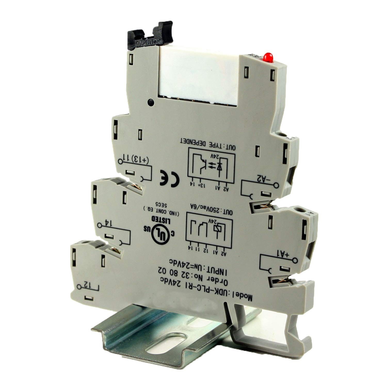 ASI ASI328002 24Vdc Pluggable SPDT Relay with DIN Rail Mount Screw Clamp Term…