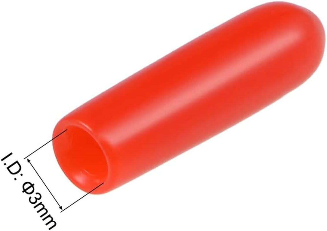 100pcs Rubber End Caps 3mm1/8 ID Vinyl Round Tube Bolt Cap Cover Thre…