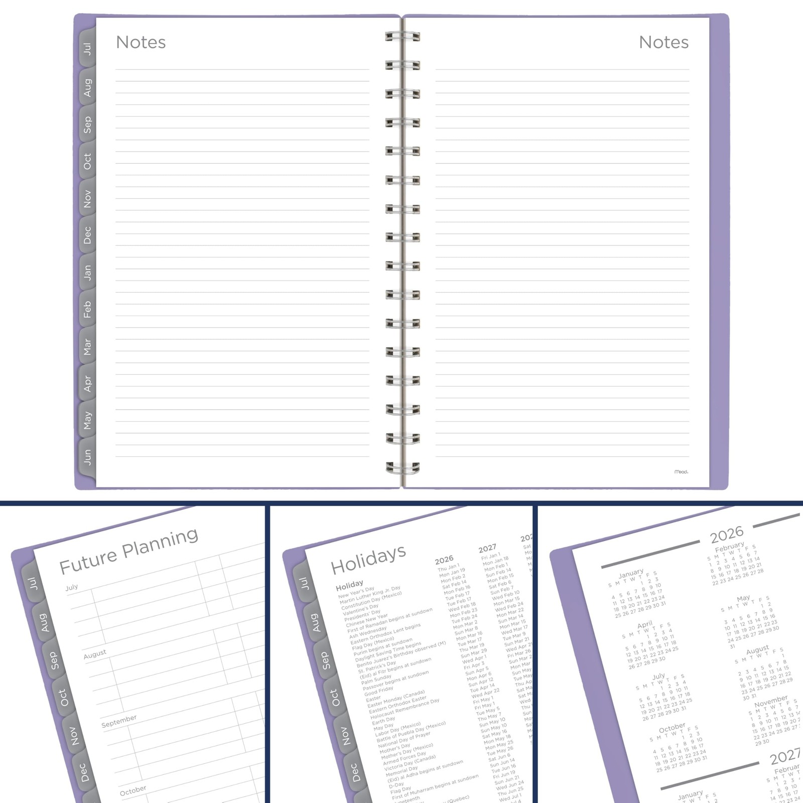 Mead Planner 2026-2027 Weekly & Monthly Academic 5.5″W x 8.5″H, Lilac