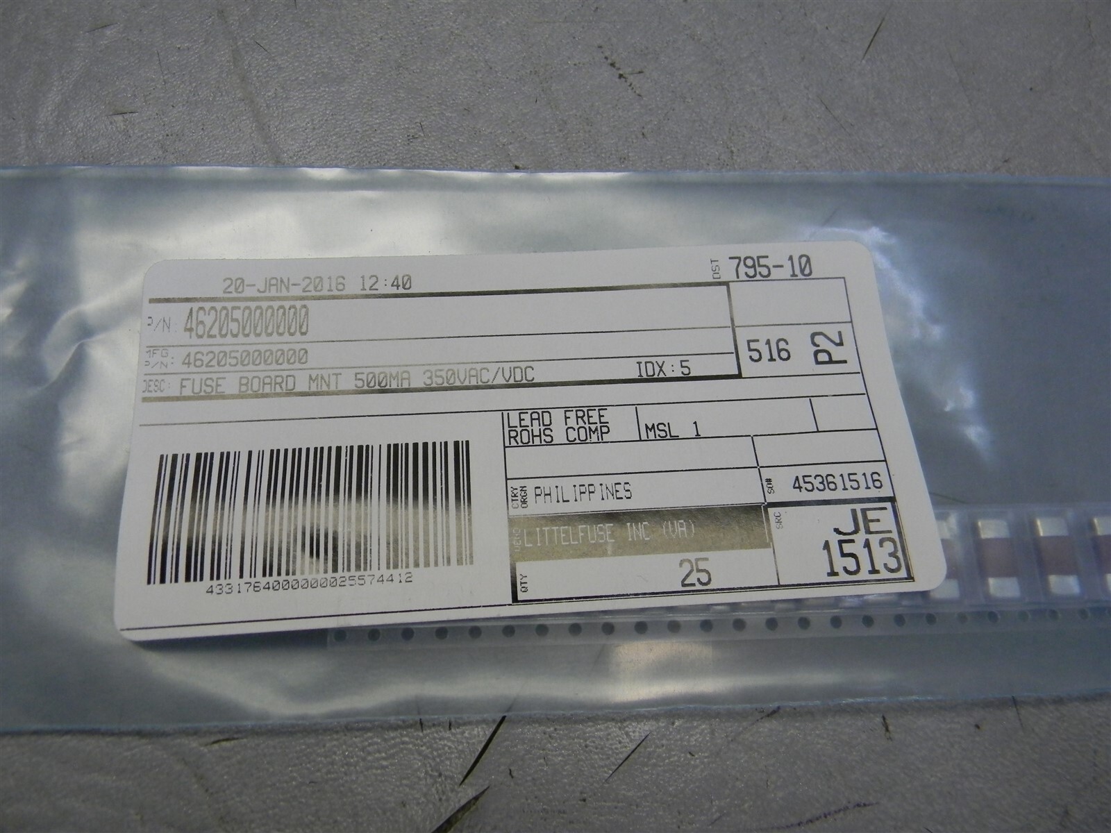 Littelfuse 46205000000 Surface Mount Fuses Cut Tape Mixed Lot of 100