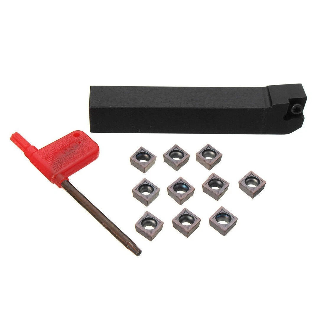 SCLCR1616H09 Lathe Turning Tool Holder Cutter + 10x CCMT09T304 Carbide Inserts
