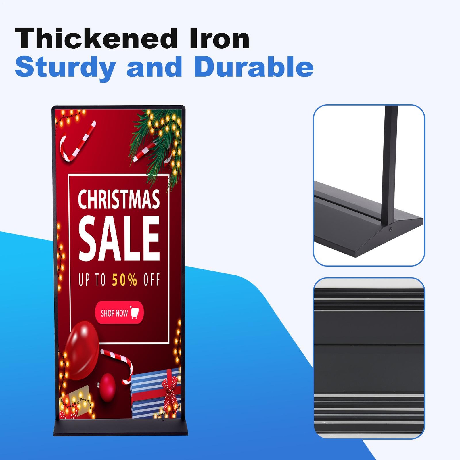Poster Stand Floor Standing Sign Holder 72″ Heavy Duty Double-Sided