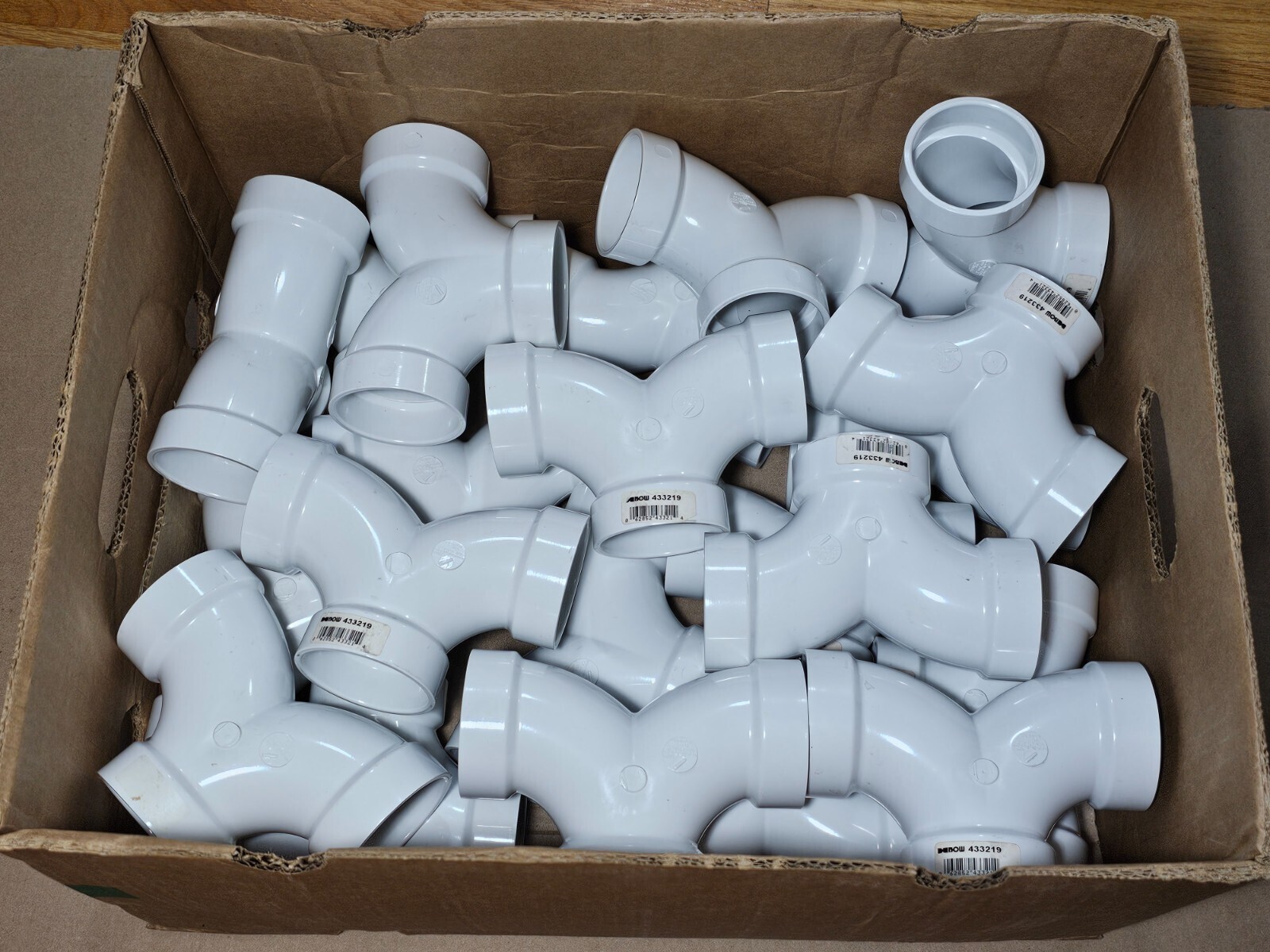 Lot 10, 2″ PVC, 3-Way 90° Double Sweep Elbow, Spears P327-020